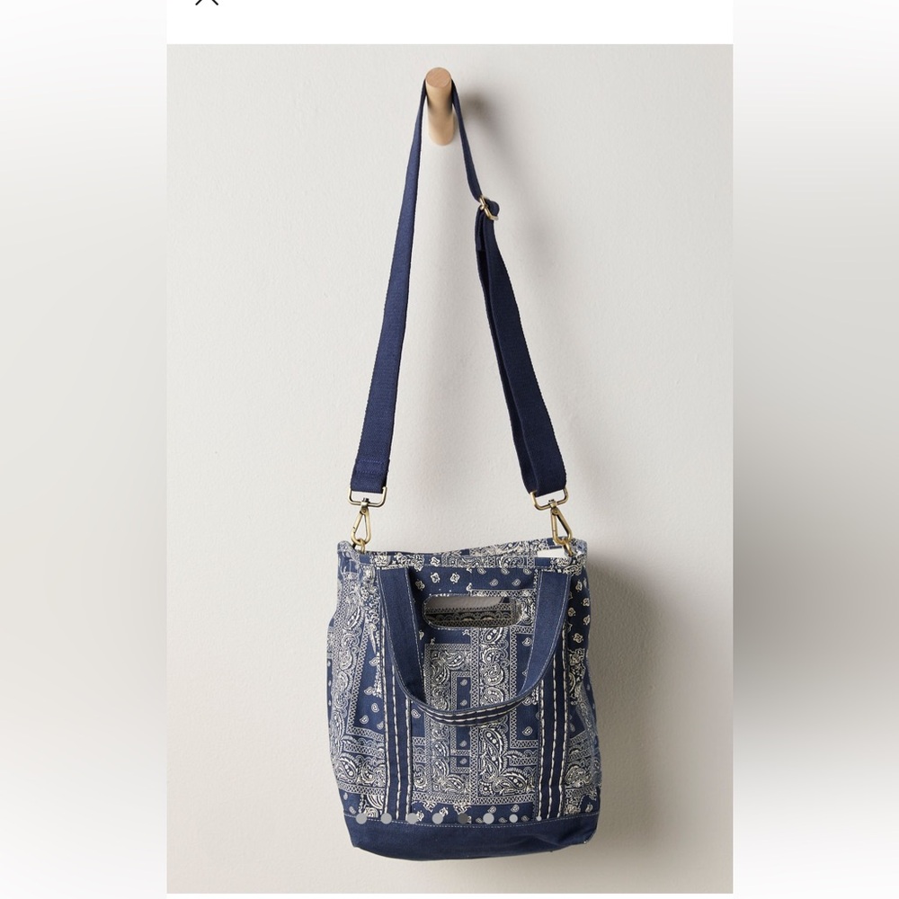 Free People Caravan Mini tote Bandanna Blue